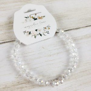 Handmade Stretch 2mm Bead Bracelet - Crystal Clear